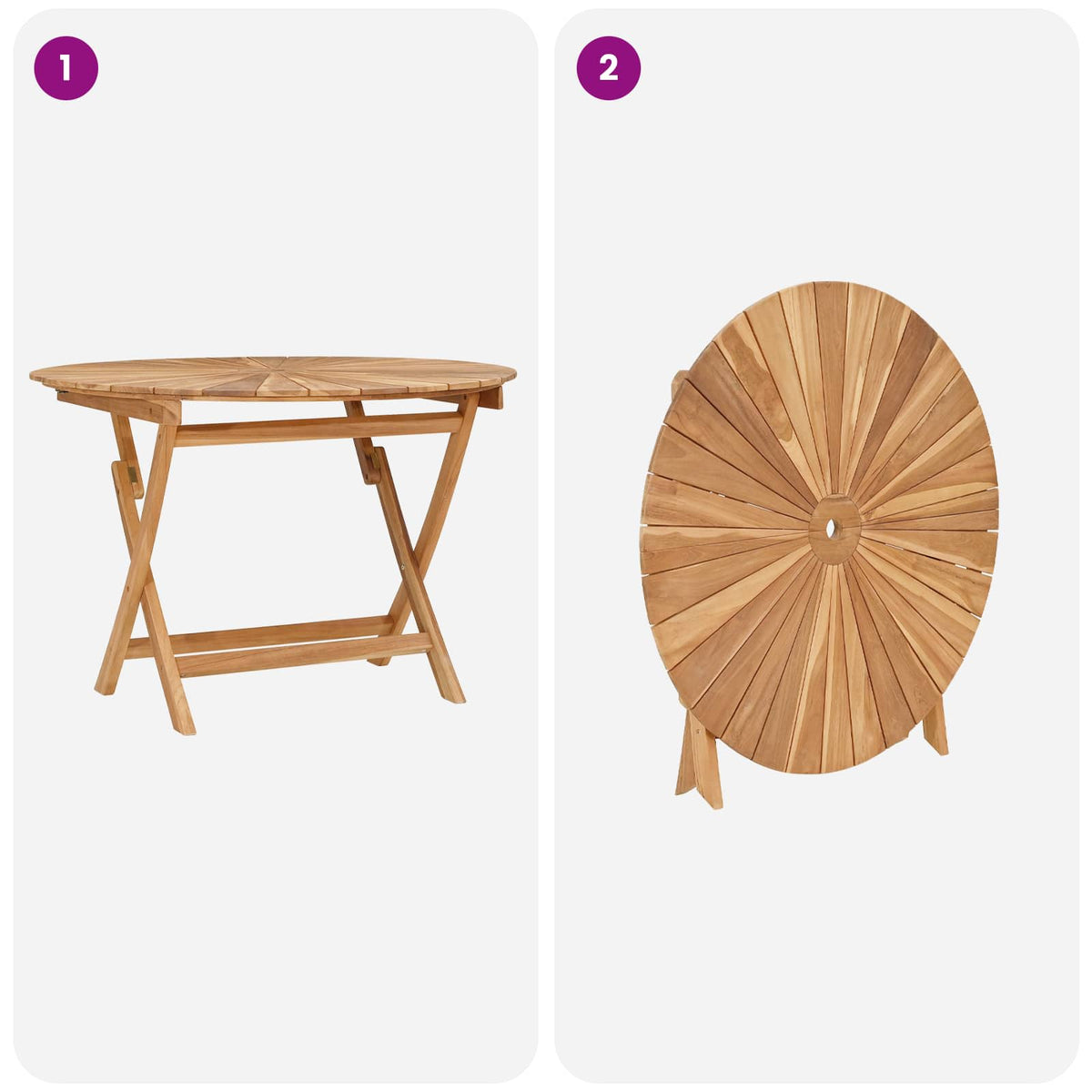Mesa De Jardín Plegable Natural
