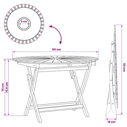 Mesa De Jardín Plegable Natural