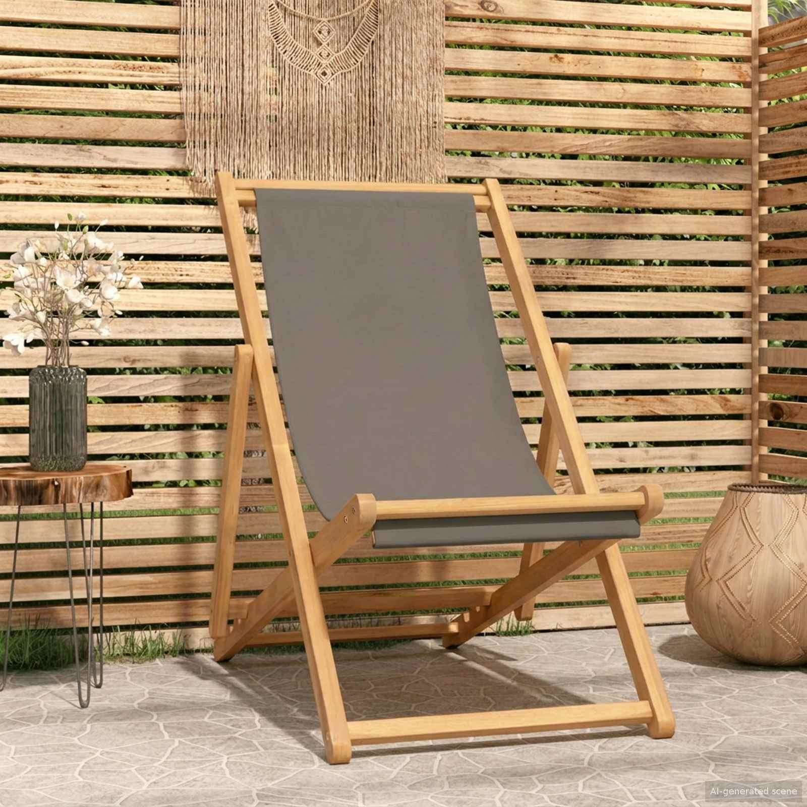 Silla De Jardín De Teca Color 56X105X96 Cm
