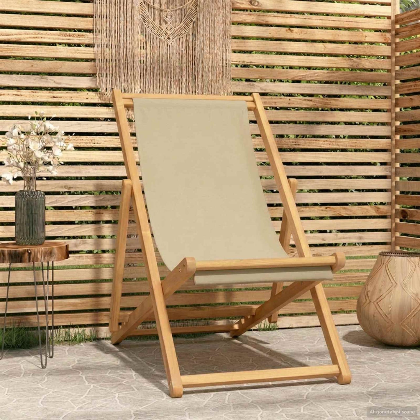 Silla De Jardín De Teca Color 56X105X96 Cm