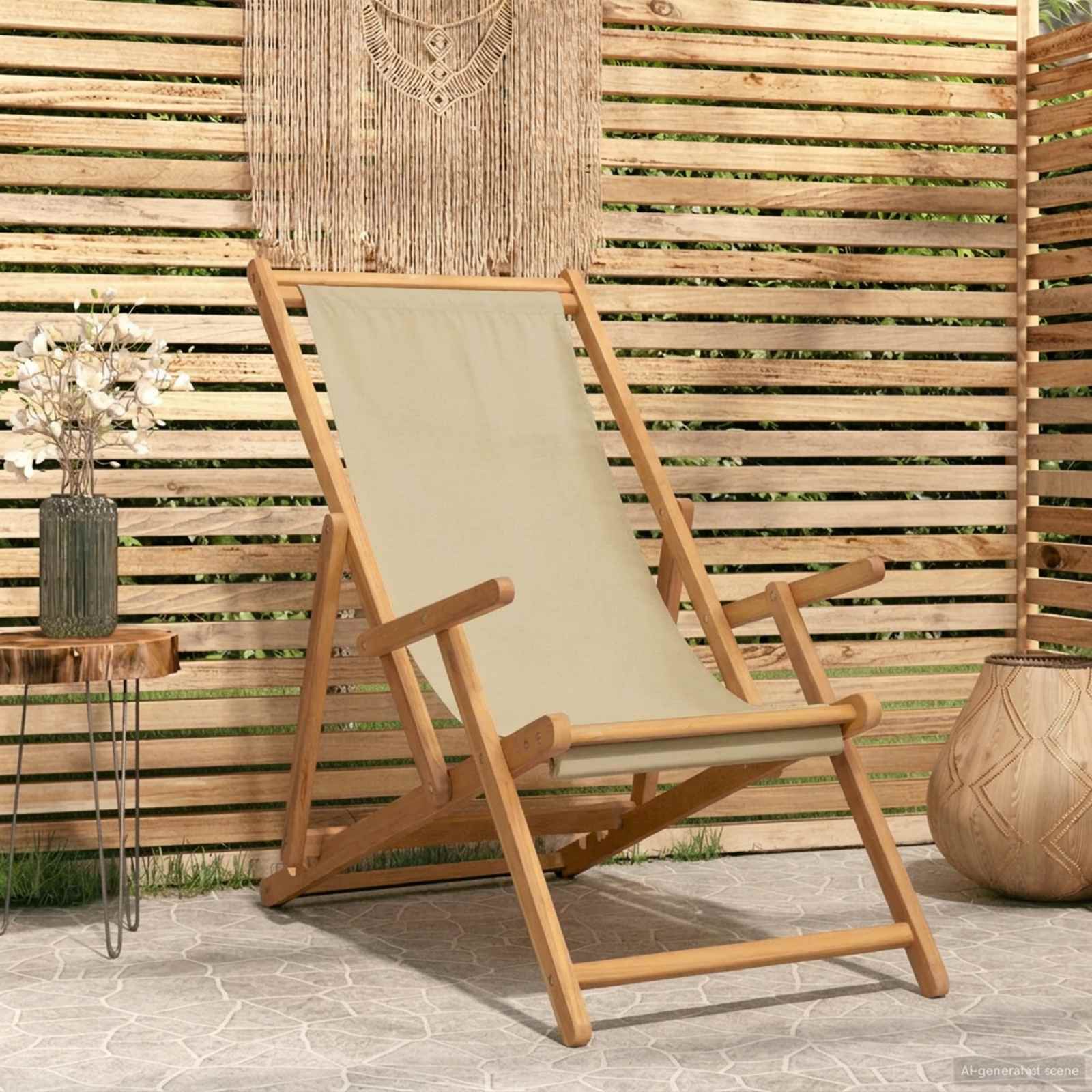 Silla De Jardín De Teca Color 56X105X96 Cm