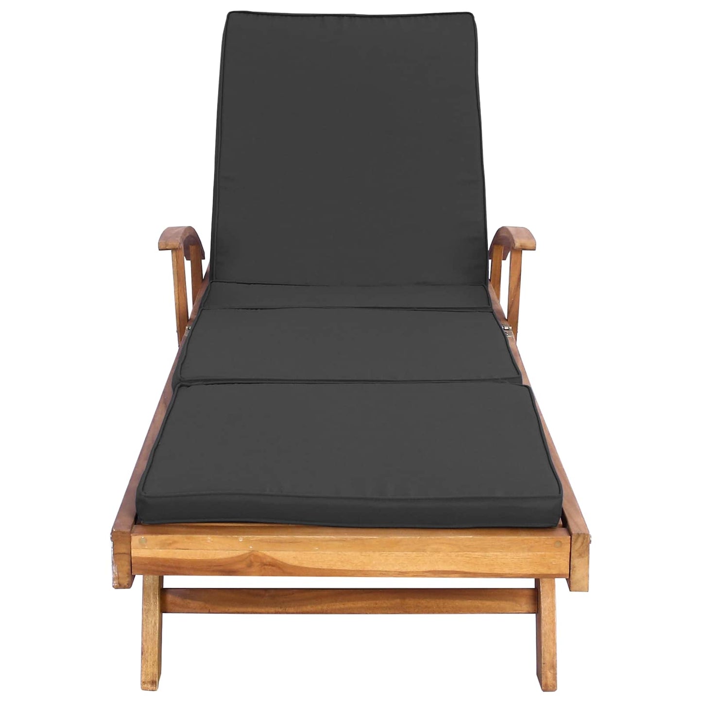 Tumbona 1-Persona Marrón Y Gris Oscuro Madera De Teca Maciza