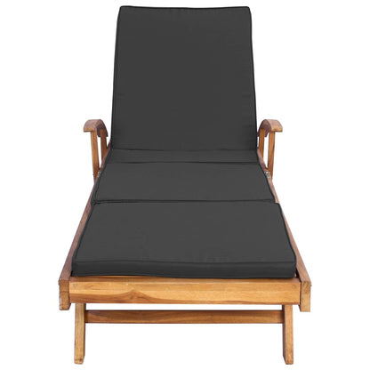 Tumbona 1-Persona Marrón Y Gris Oscuro Madera De Teca Maciza