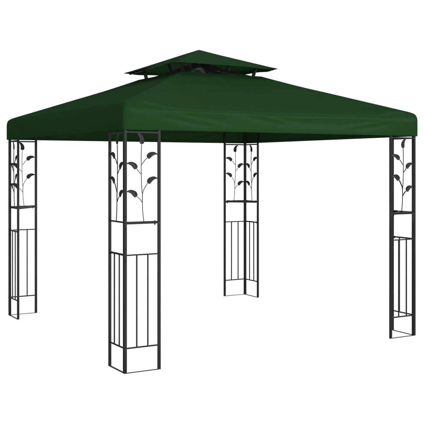 Cenador 3 X 3 X 2,68 M Verde Poliéster Y Acero