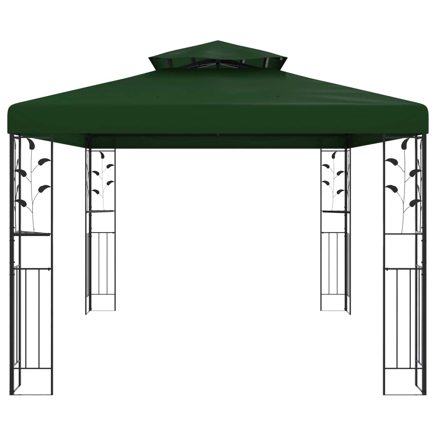 Cenador 3,97 X 2,96 X 2,68 M Verde Poliéster Y Acero