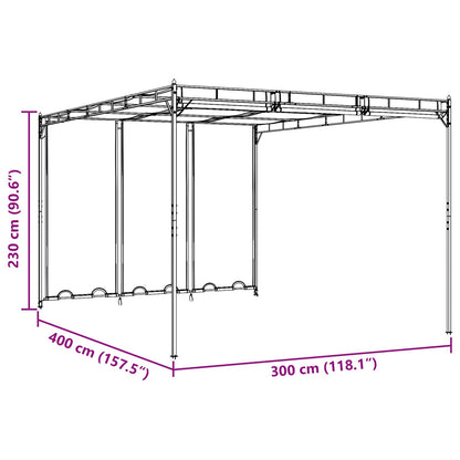 Cenador 4 X 3 X 2,3 M Poliéster Y Acero