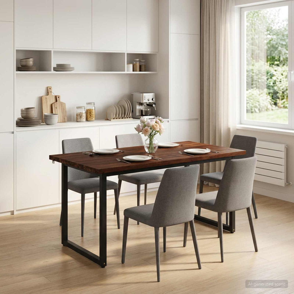 Mesa De Comedor Cuadrada Natural