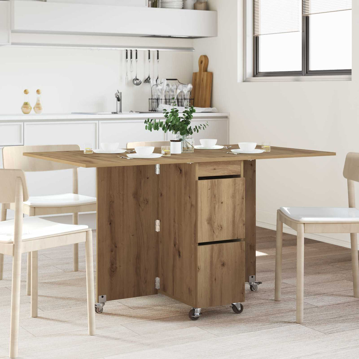 Mesa De Comedor 140 X 80 X 77 Cm Madera De Ingeniería