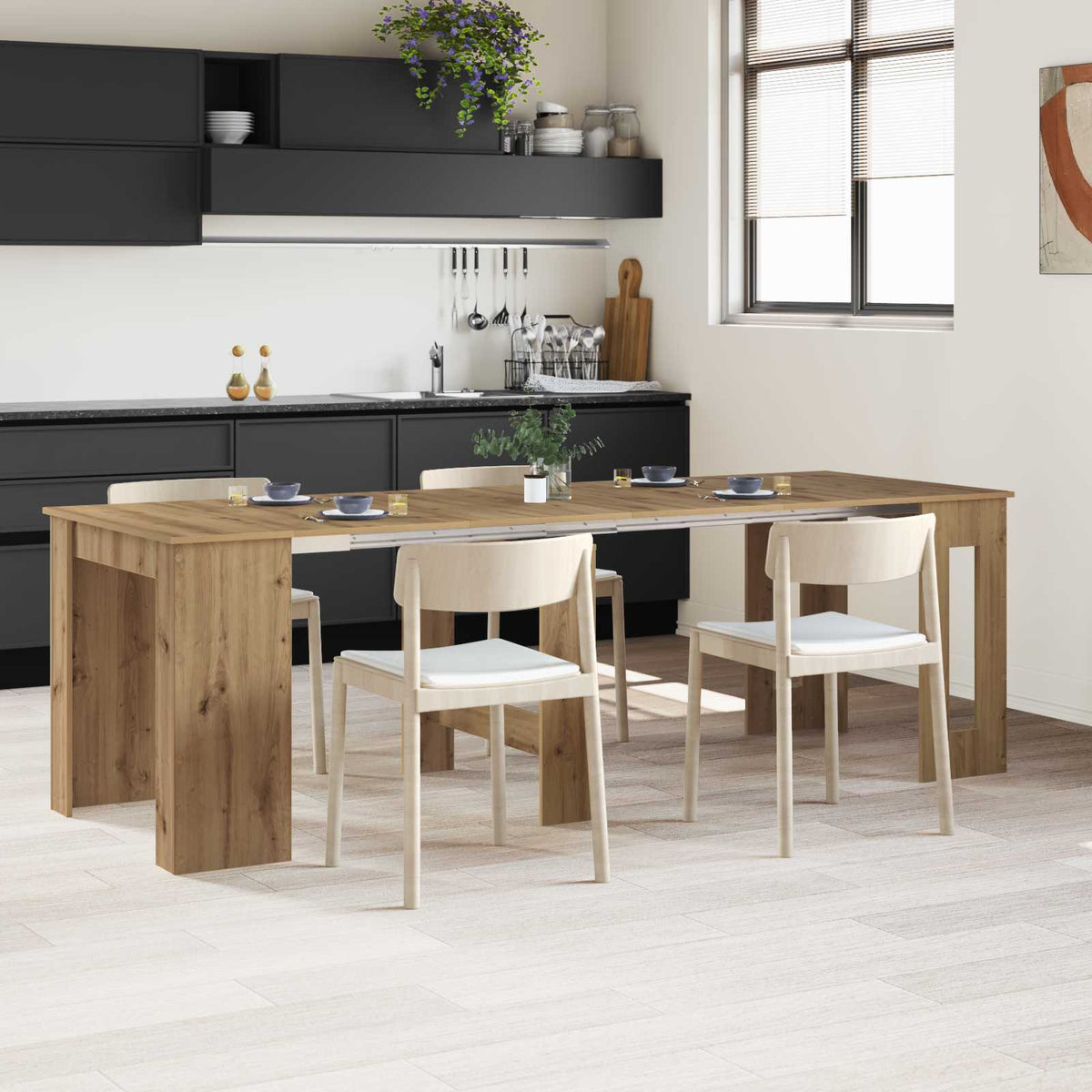 Mesa De Comedor 240 X 85 X 75 Cm Madera De Ingeniería