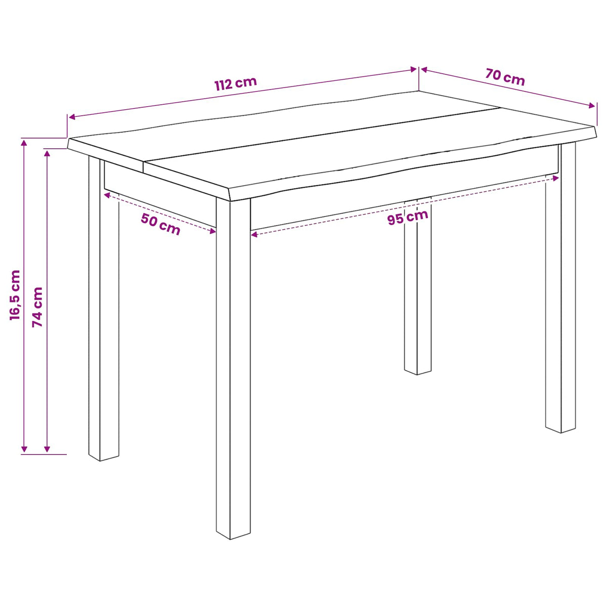 Mesa De Comedor Ekai 112 X 70 X 76,5 Cm