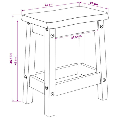 Taburete De Bar Ekai 2 Uds. 40 X 29 X 45,5 Cm