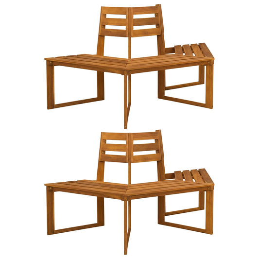 Banco De Árbol 2 Uds. 160 X 140 X 86 Cm Madera De Acacia Sólida