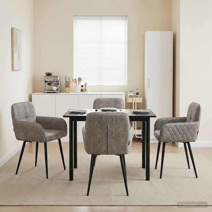 Sillas De Comedor 2 Uds. Cuero De Suede Sintético Verde Militar