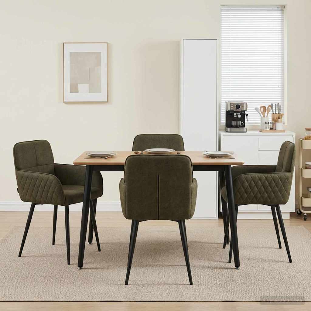 Sillas De Comedor 2 Uds. Cuero De Suede Sintético Verde Militar
