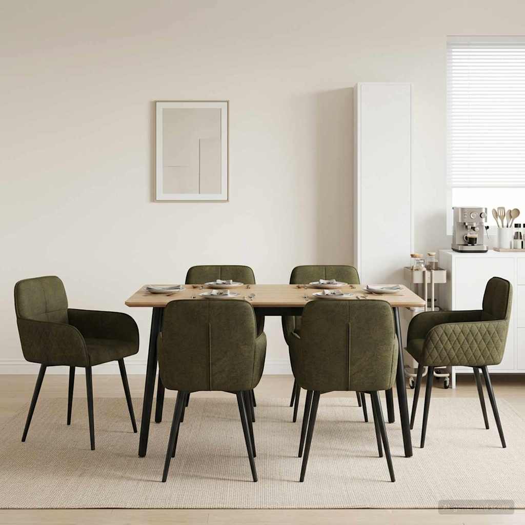 Sillas De Comedor 2 Uds. Cuero De Suede Sintético Verde Militar
