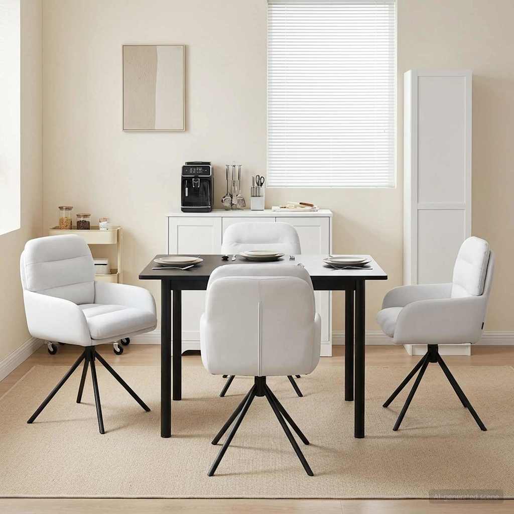 Sillas De Comedor Giratorias 2 Uds. Cuero Sintético
