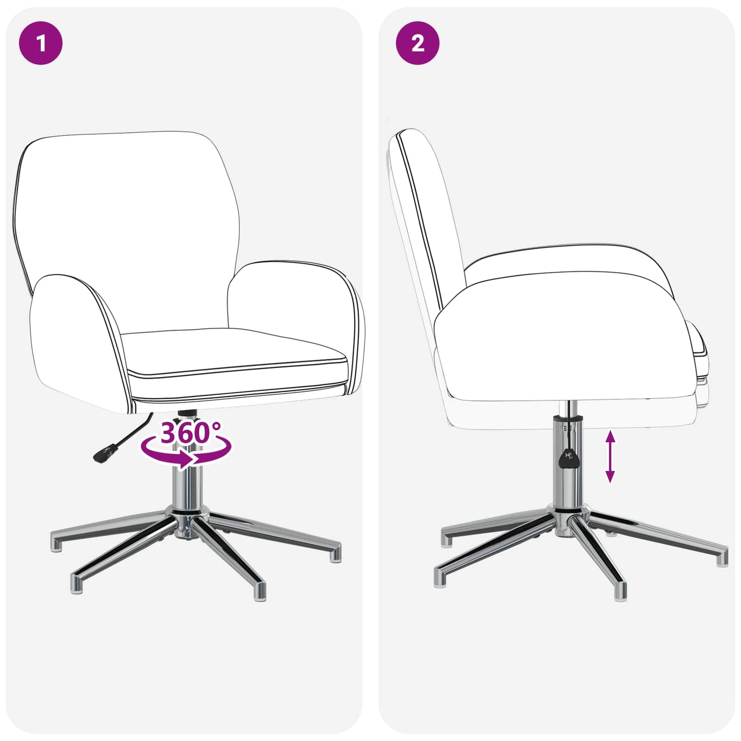 Sillas De Escritorio Giratorias 6 Uds. 54 X 58 X 90 Cm