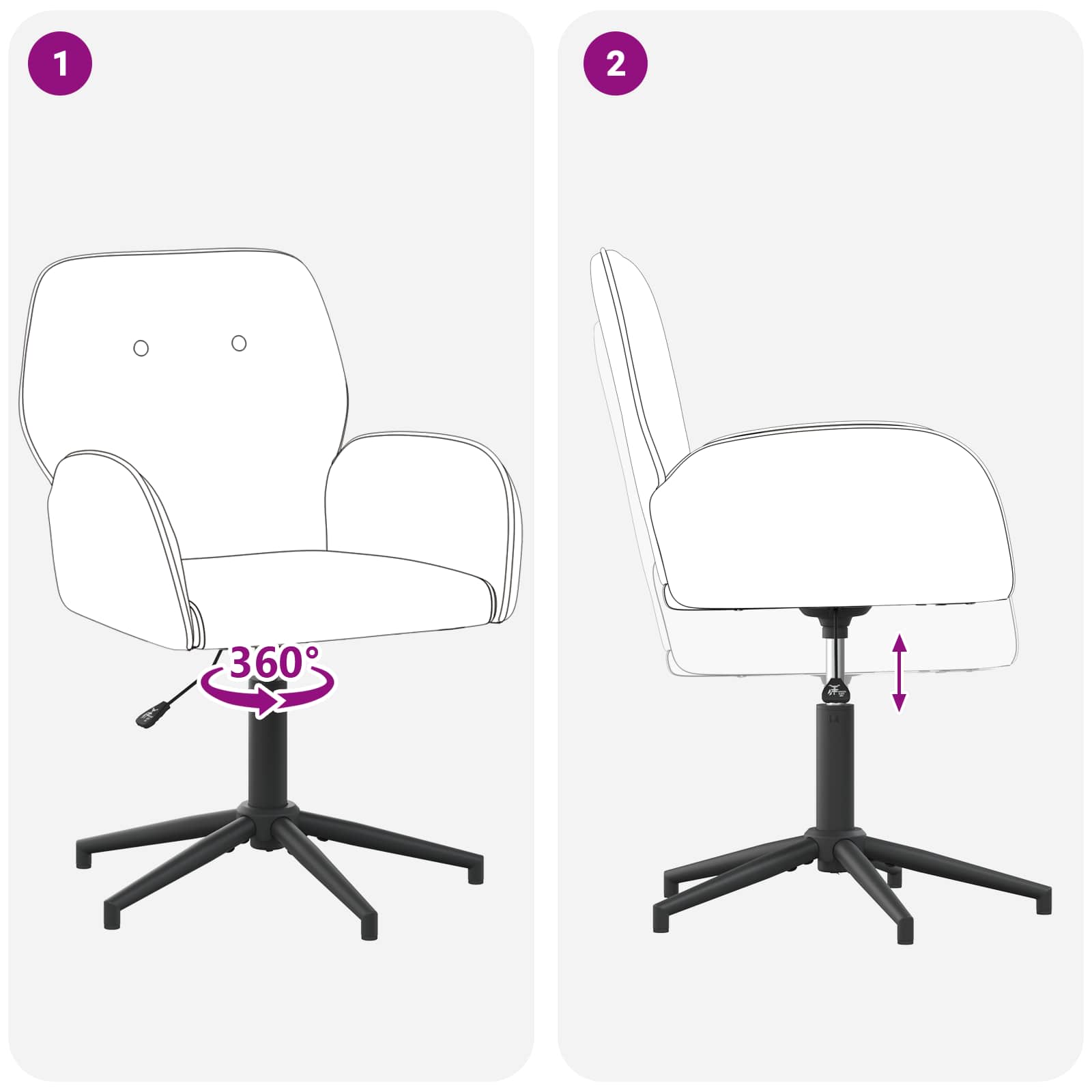 Sillas De Escritorio Giratorias 6 Uds. 54 X 55 X 90 Cm