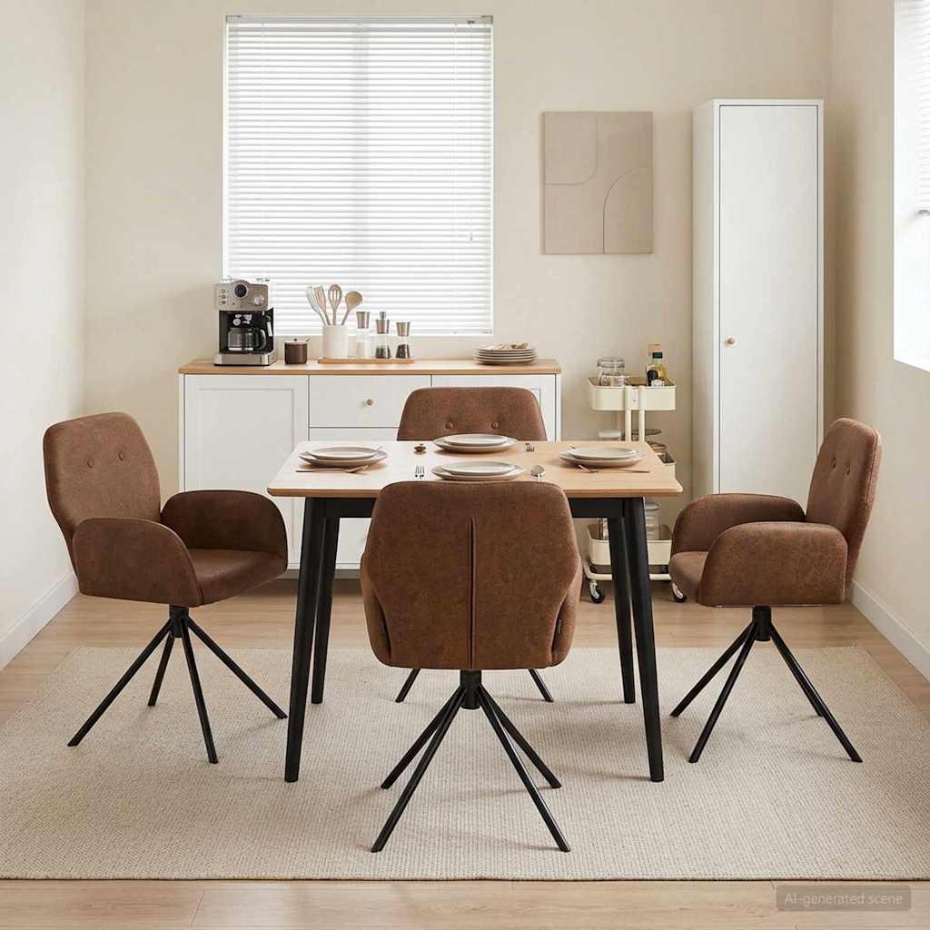 Sillas De Comedor Giratorias 2 Uds. Cuero De Suede Sintético
