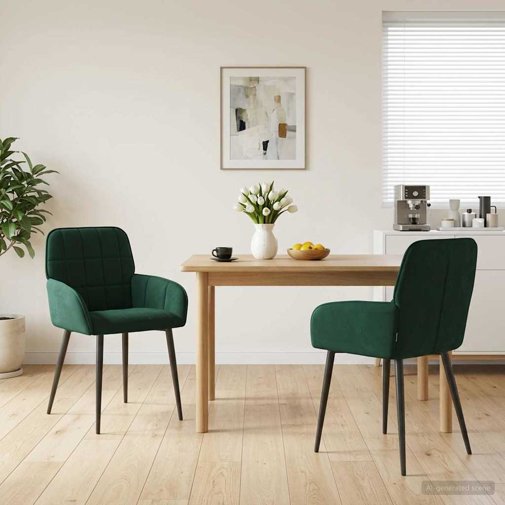 Sillas De Comedor 2 Uds. Terciopelo 56.5 X 50 X 85 Cm