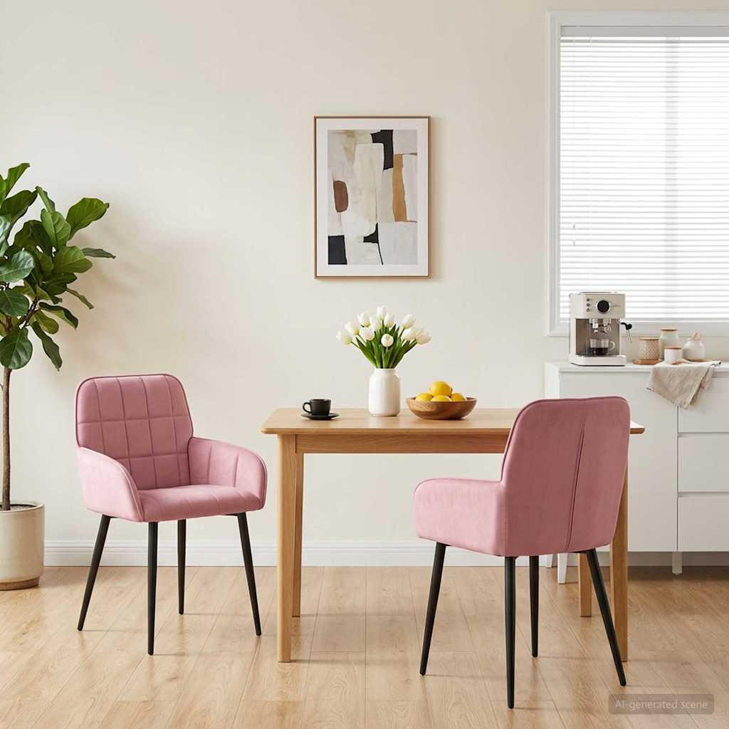 Sillas De Comedor 2 Uds. Terciopelo 56.5 X 50 X 85 Cm