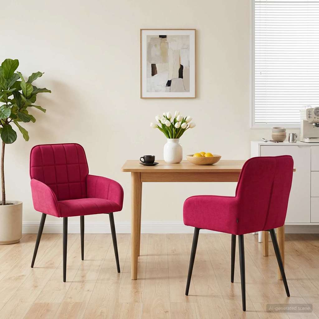 Sillas De Comedor 2 Uds. Terciopelo 56.5 X 50 X 85 Cm