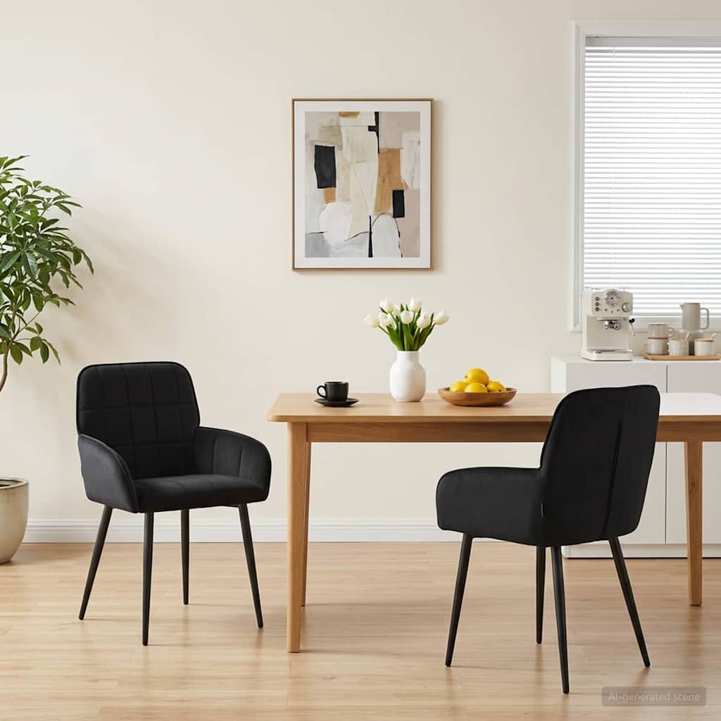 Sillas De Comedor 2 Uds. Terciopelo 56.5 X 50 X 85 Cm