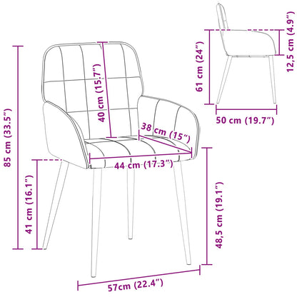 Sillas De Comedor 2 Uds. Terciopelo 56.5 X 50 X 85 Cm