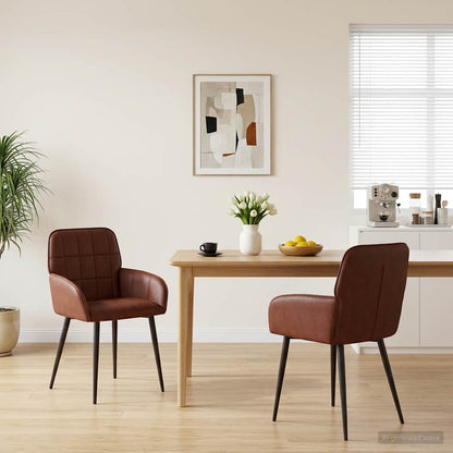 Sillas De Comedor 2 Uds. Cuero Sintético