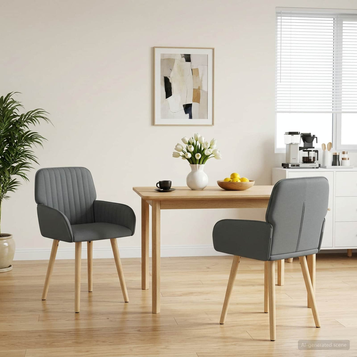 Sillas De Comedor 2 Uds. Tela 56,5 X 50 X 87,5 Cm