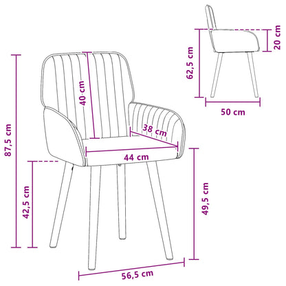 Sillas De Comedor 2 Uds. Tela 56,5 X 50 X 87,5 Cm