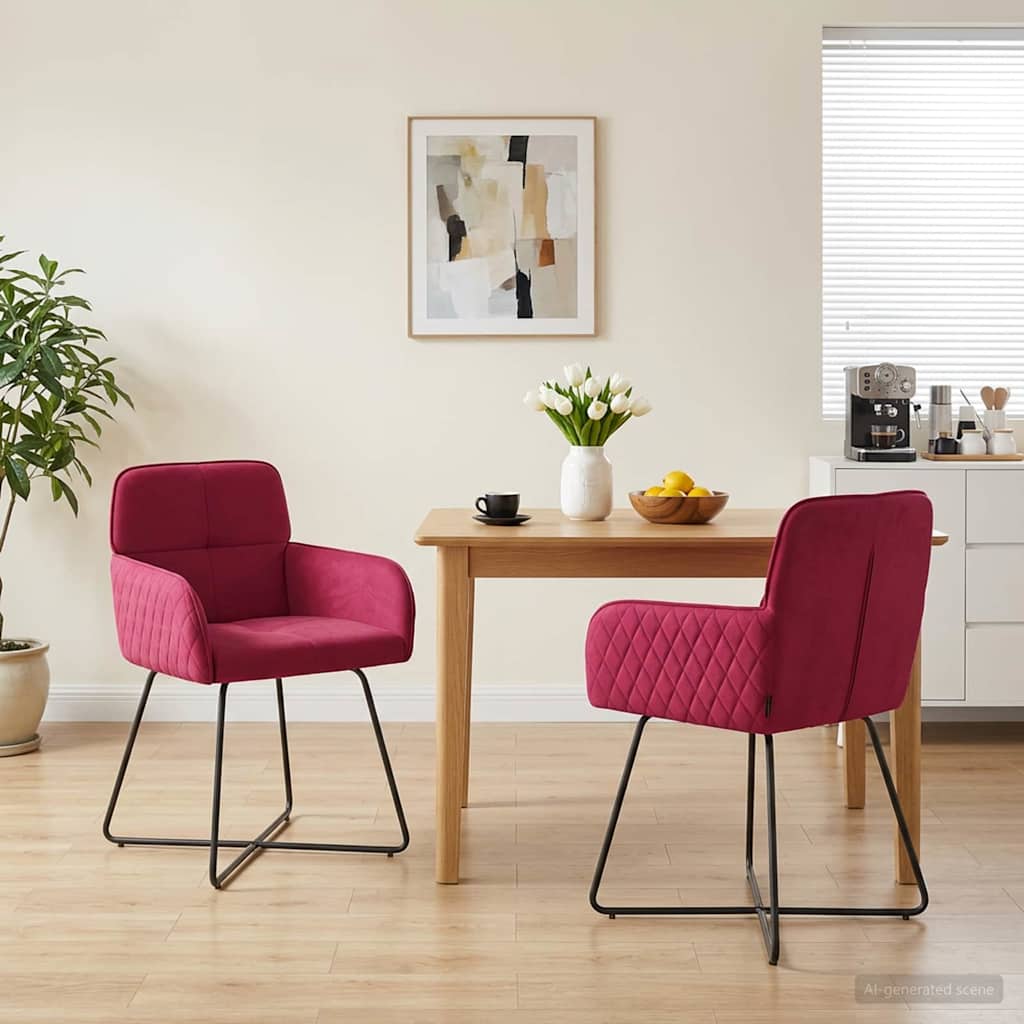 Sillas De Comedor 2 Uds. Terciopelo 59 X 56,5 X 86 Cm