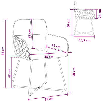 Sillas De Comedor 2 Uds. Terciopelo 59 X 56,5 X 86 Cm