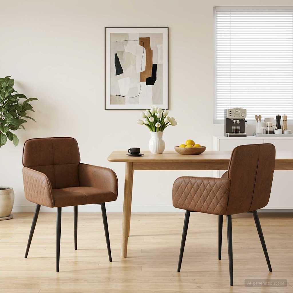 Sillas De Comedor 2 Uds. Cuero De Suede Sintético Verde Militar
