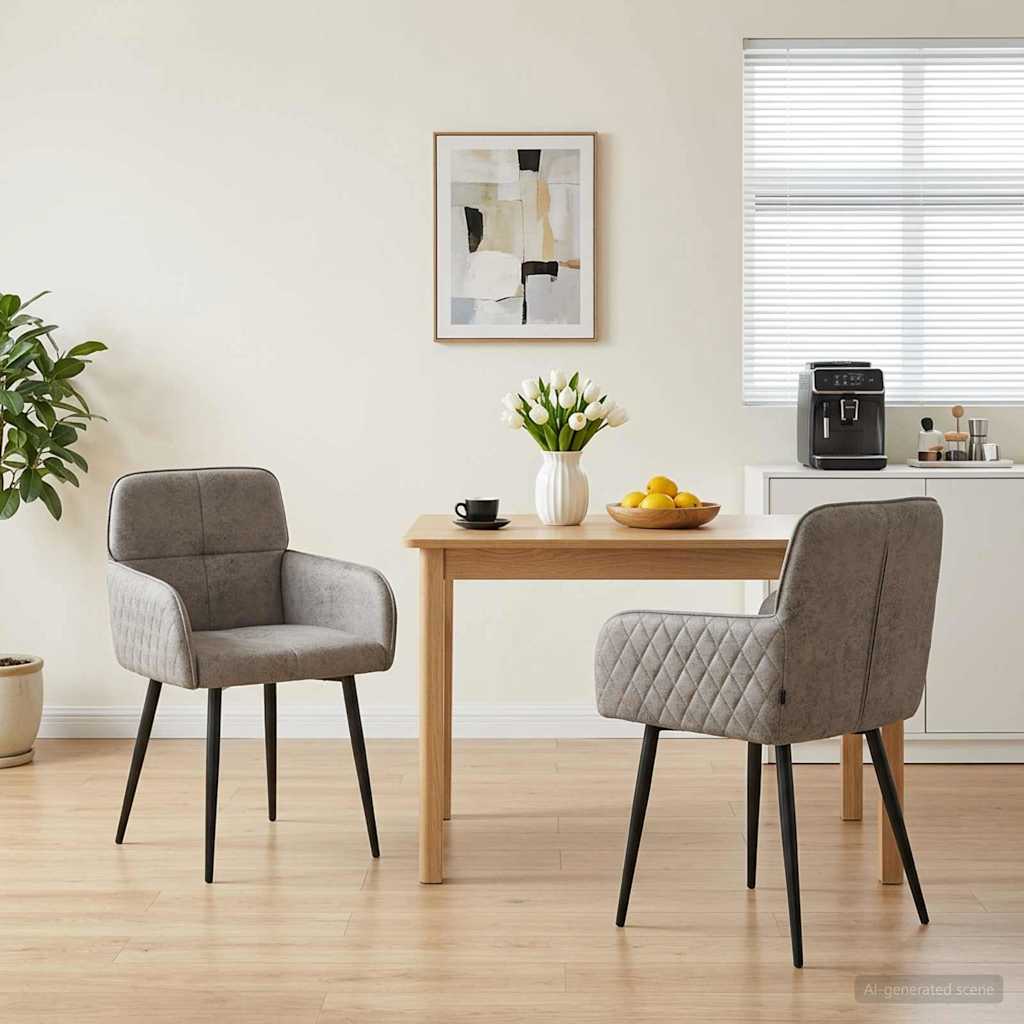 Sillas De Comedor 2 Uds. Cuero De Suede Sintético Verde Militar