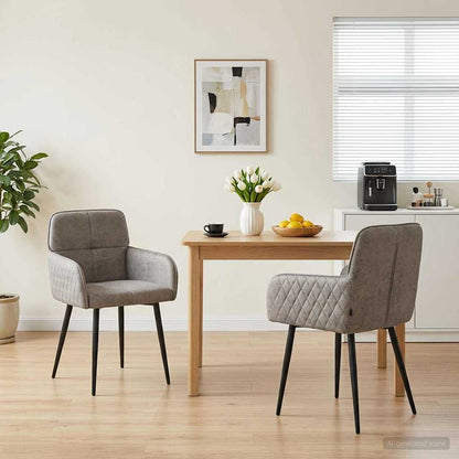 Sillas De Comedor 2 Uds. Cuero De Suede Sintético Verde Militar