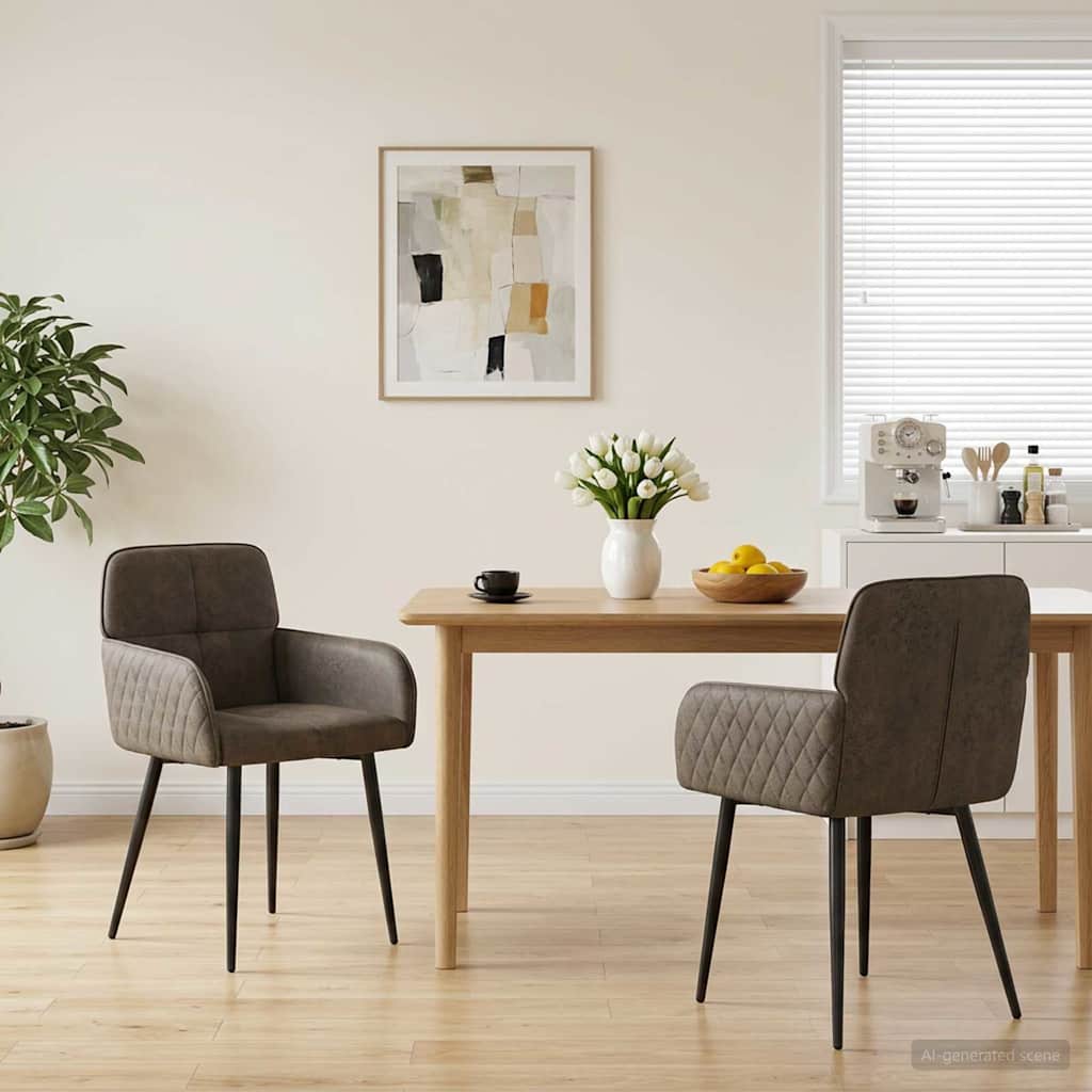 Sillas De Comedor 2 Uds. Cuero De Suede Sintético Verde Militar