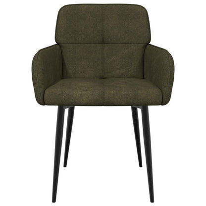 Sillas De Comedor 2 Uds. Cuero De Suede Sintético Verde Militar