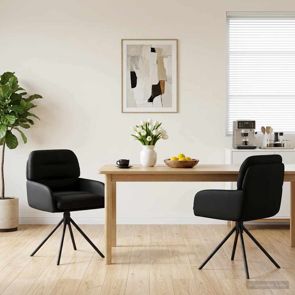 Sillas De Comedor Giratorias 2 Uds. Cuero Sintético