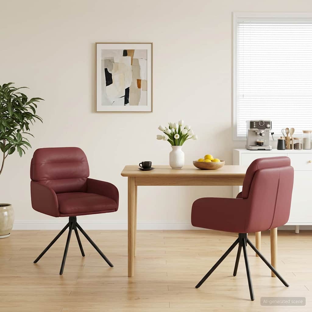 Sillas De Comedor Giratorias 2 Uds. Cuero Sintético
