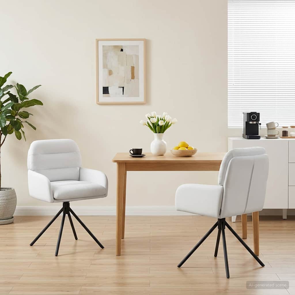 Sillas De Comedor Giratorias 2 Uds. Cuero Sintético