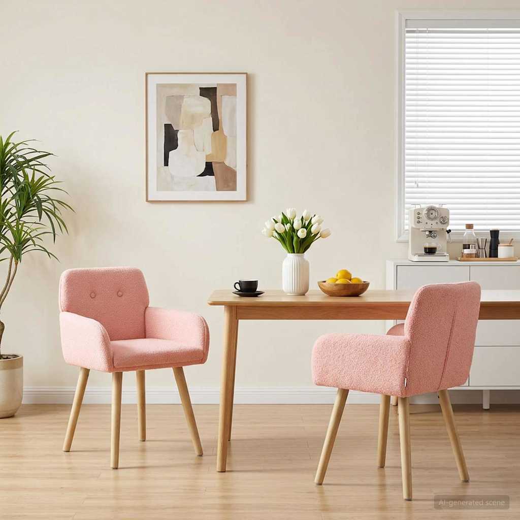 Sillas De Comedor 2 Uds. Bouclé 59 X 56,5 X 85 Cm
