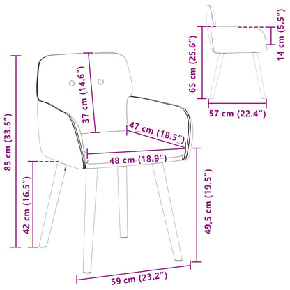 Sillas De Comedor 2 Uds. Bouclé 59 X 56,5 X 85 Cm