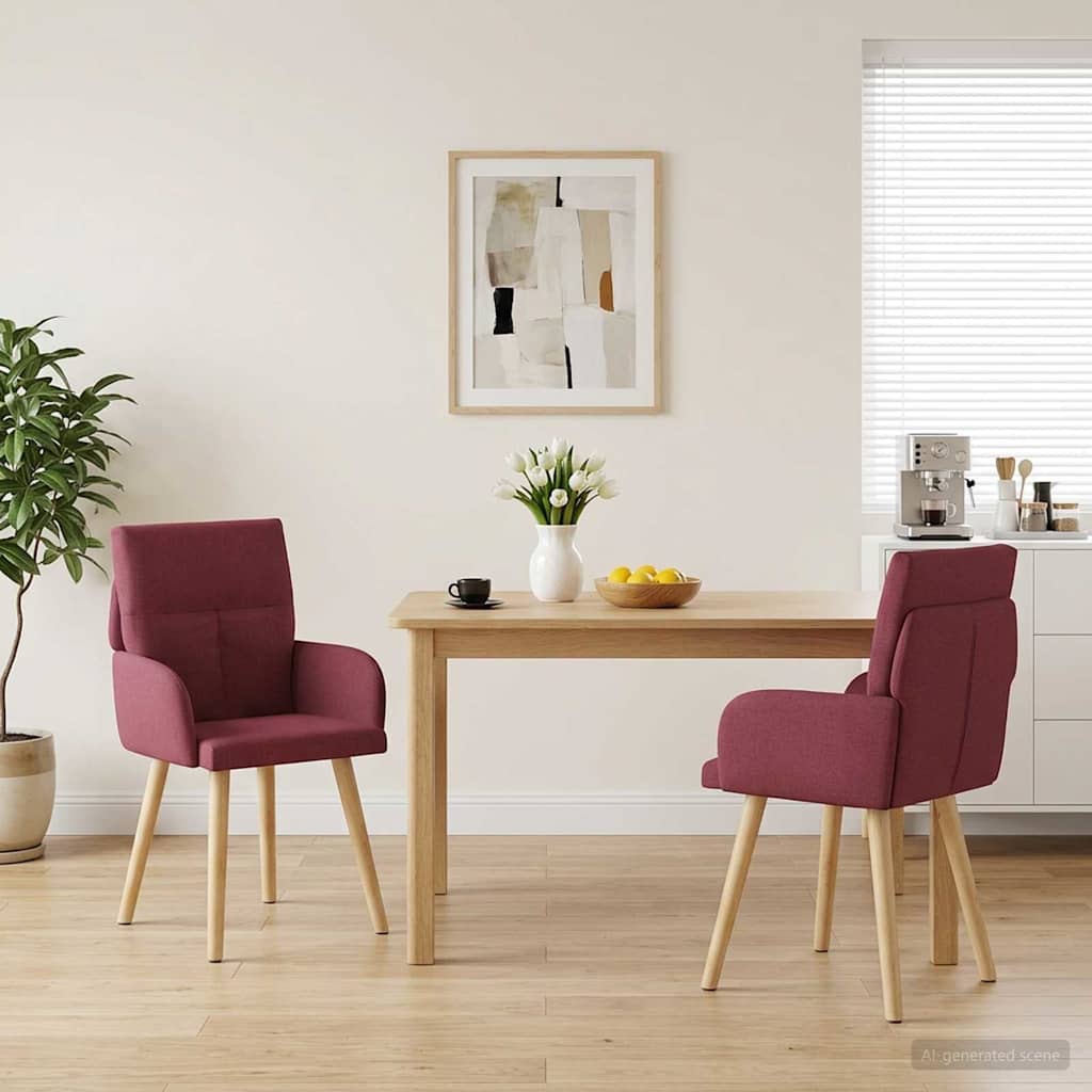 Sillas De Comedor 2 Uds. Tela 60 X 56 X 93 Cm
