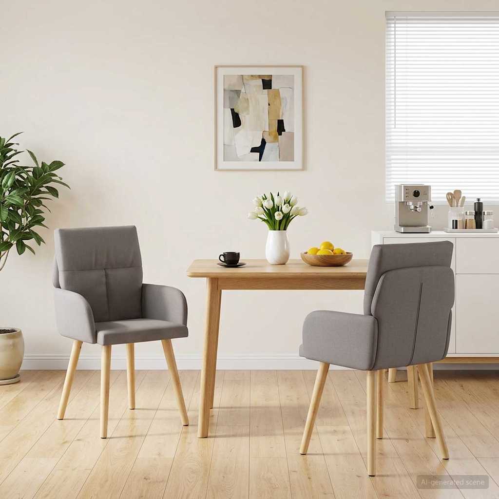 Sillas De Comedor 2 Uds. Tela 60 X 56 X 93 Cm