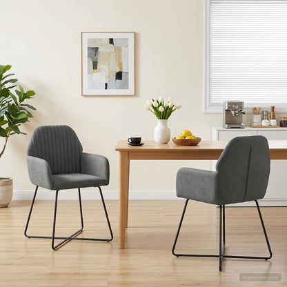 Sillas De Comedor 2 Uds. Terciopelo 55 X 50 X 84 Cm