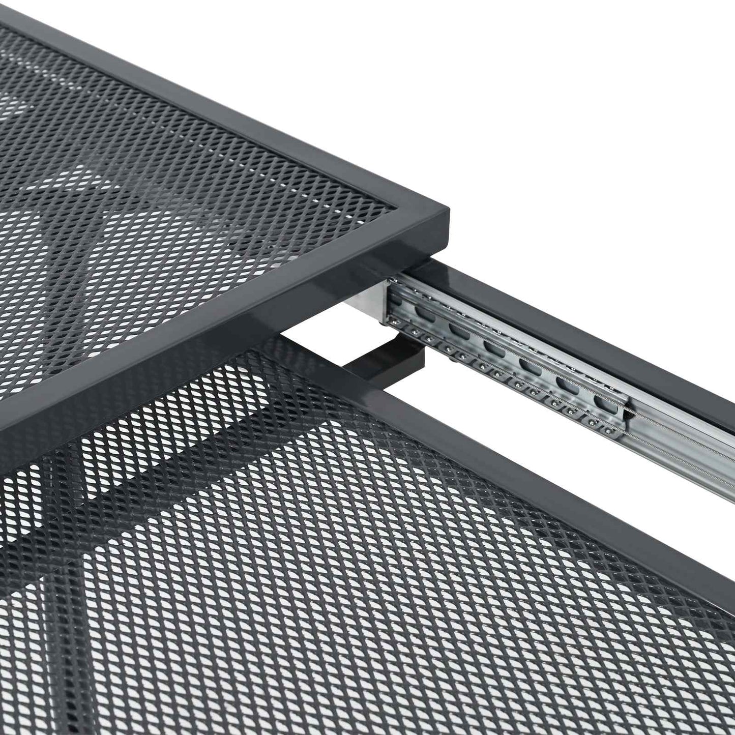 Mesa De Comedor De Malla Extensible Gris Antracita Acero