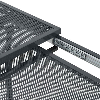 Mesa De Comedor De Malla Extensible Gris Antracita Acero