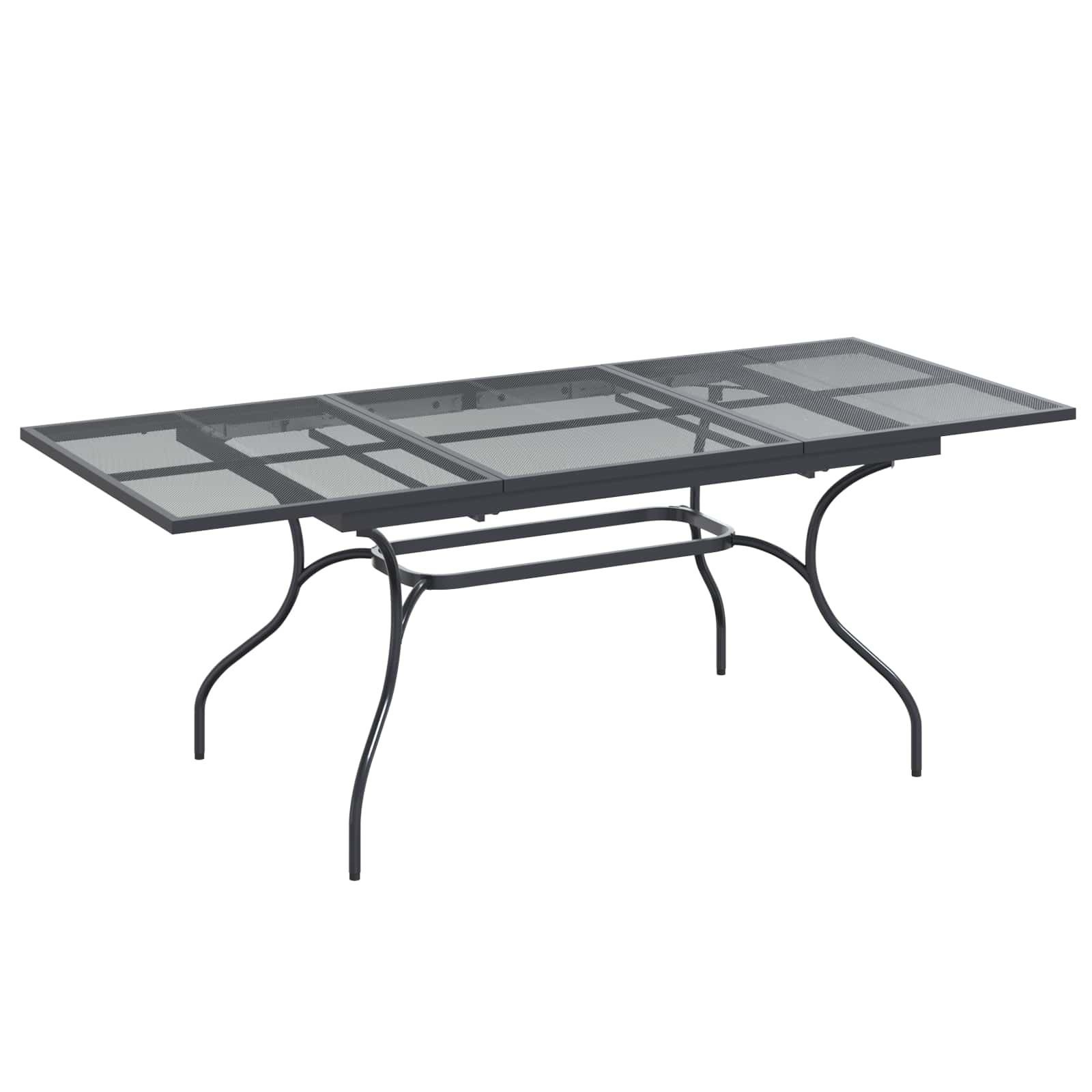 Mesa De Comedor De Malla Extensible Gris Antracita Acero