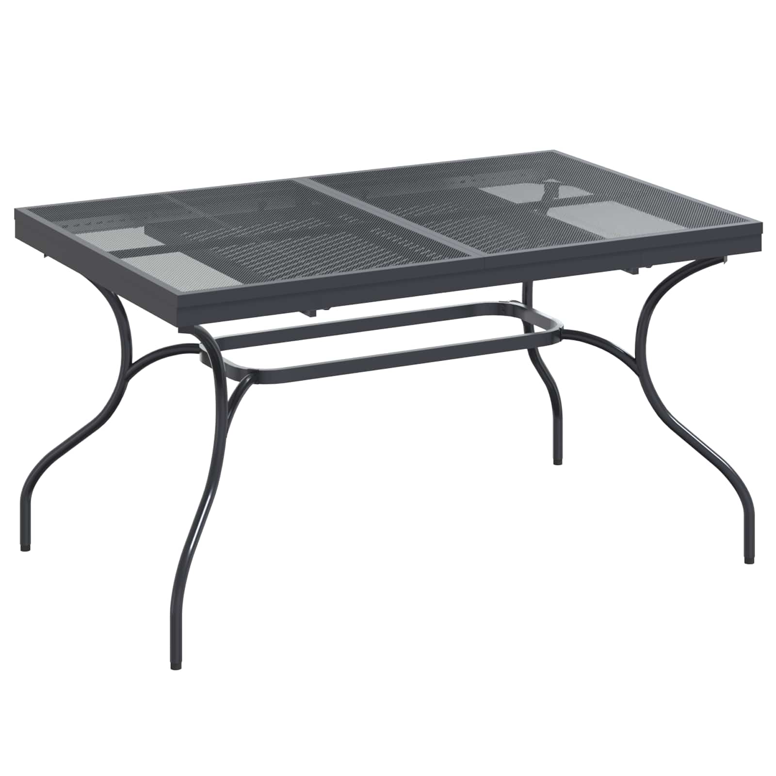 Mesa De Comedor De Malla Extensible Gris Antracita Acero